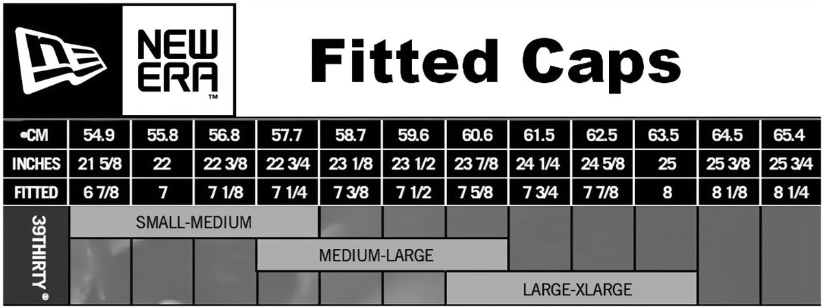 New Era 59fifty Fitted Hat Size Chart Size Guide 59fifty Fitted
